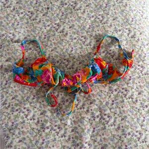 Xhilaration Orange and Pink Bikini Top